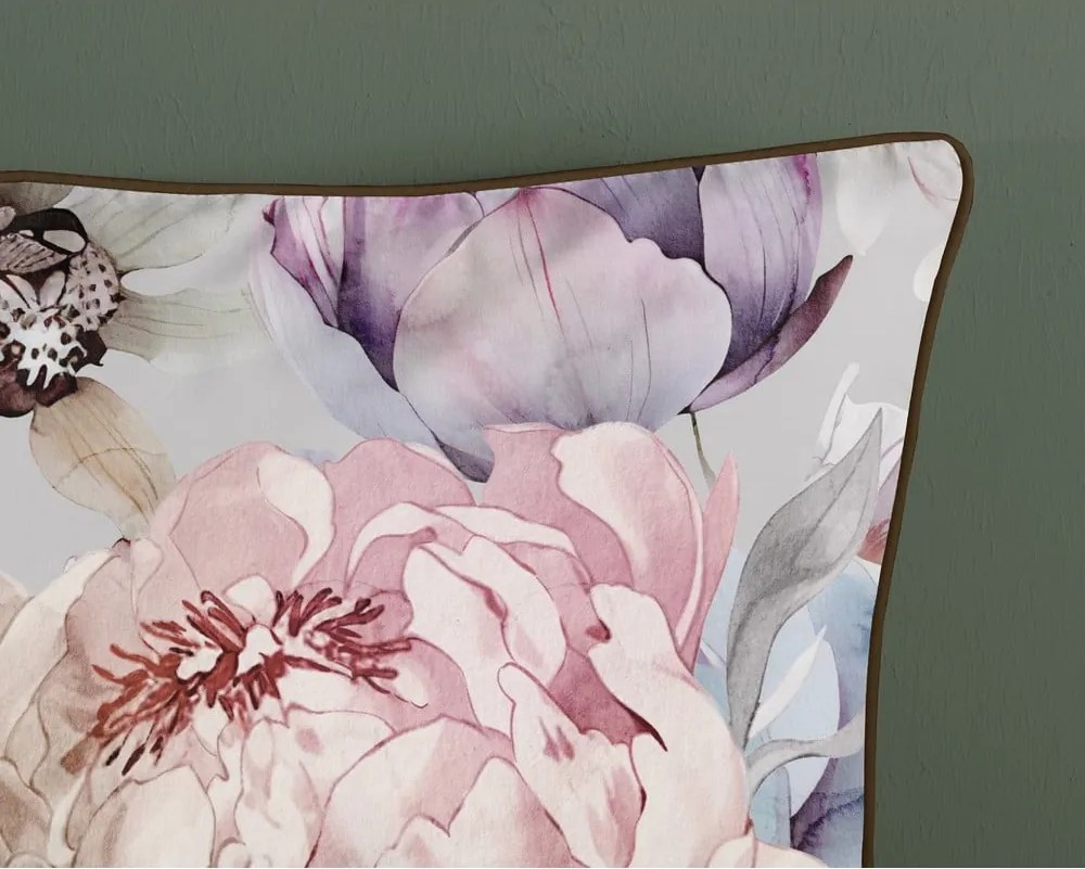 Set copripiumino e federa grigio/marrone in raso di cotone per letto singolo ed esteso 140x220 cm Colinda – Descanso