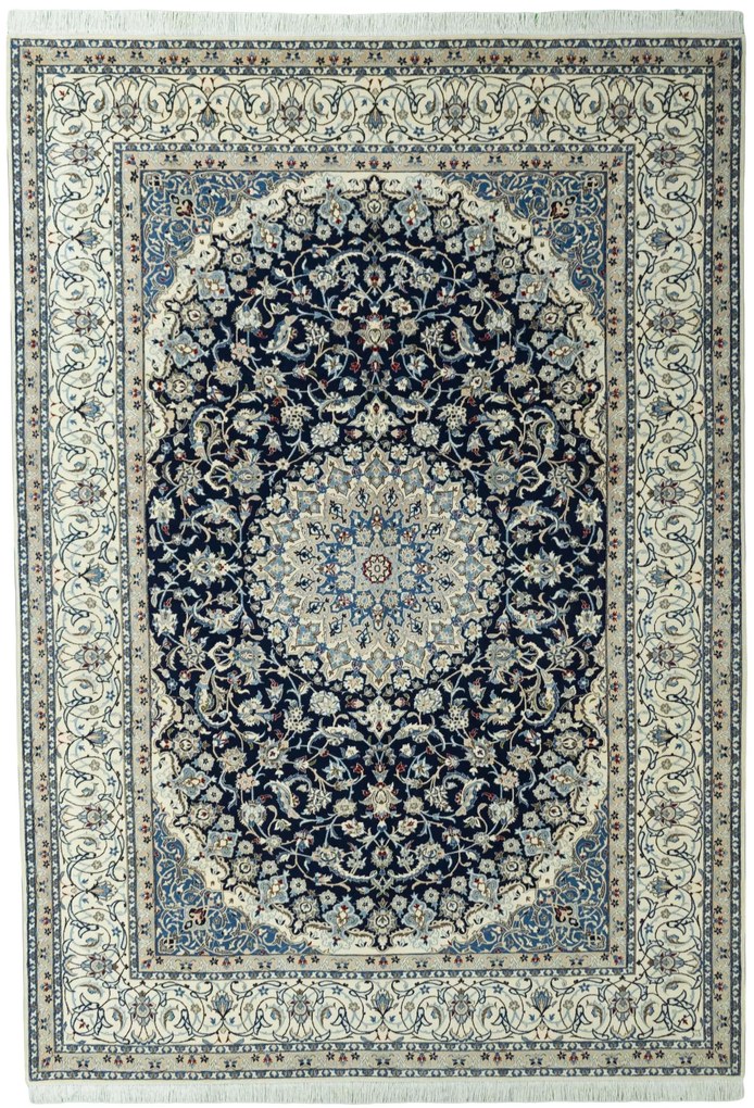 Nain Tappeto persiano 280 x 390 Blu (Iran) Annodato A Mano