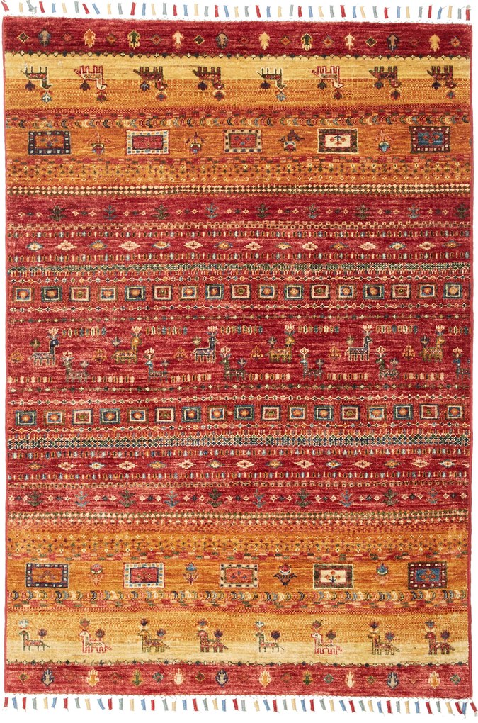 Gabbeh Tappeto 150 x 100 Rosa (Pakistan) Tessuto A Mano