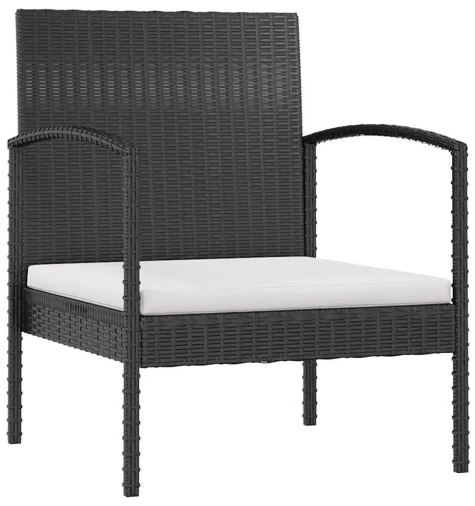 Set Divani da Giardino 16 pz con Cuscini in Polyrattan Nero