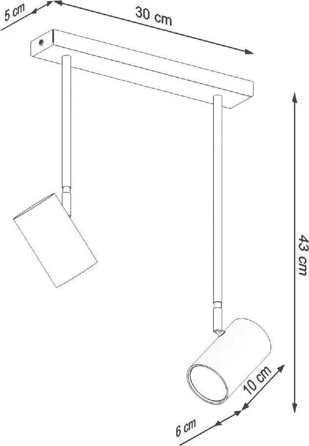 Faretto nero 10x30 cm Jones – Sollux
