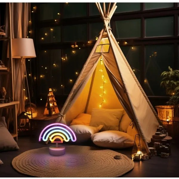 Globo 28063 - Decorazione da tavolo LED Neon PELANGI LED/2W/3xAA arcobaleno