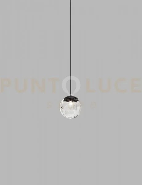 Puppet sospensione 16l cristallo trasparente nero opaco 2 l22bb led...