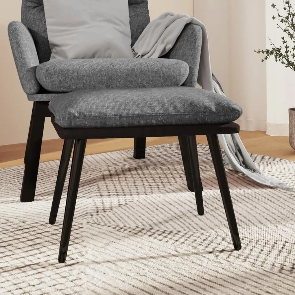 Sgabello Grigio Chiaro 45x29,5x35cm İn Tessuto E Similpelle /