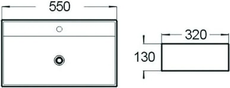 Mexen Alisa lavabo da appoggio 55 x 32 cm, bianco - 21745500