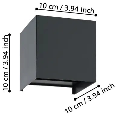 Eglo 901049 - Applique a LED VALMONTONE 2xLED/1,5W/230V 3000K nero