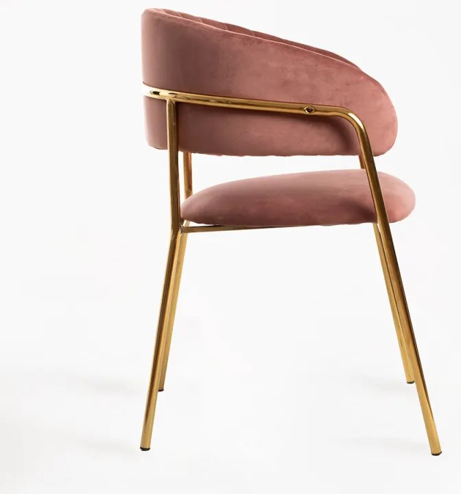 Sedia Moniel Golden Velluto - Rosa