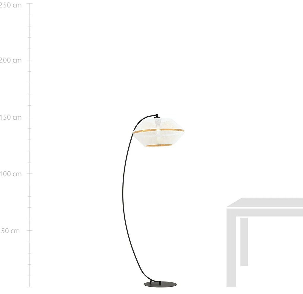 Piantana Moderno Enea Acciaio Nero Bianco 1 Luce E27 Ip20