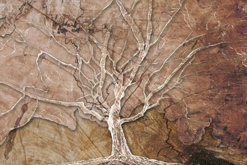 Quadro su tela – Corona dell'albero con tocco astratto
