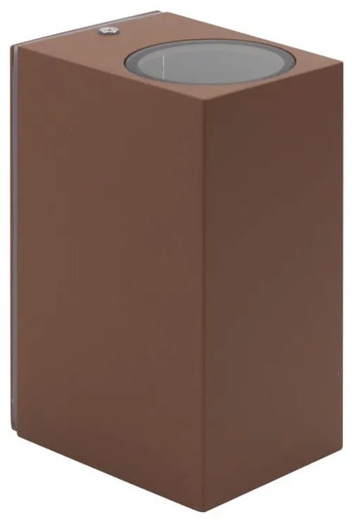 Applique Quadrata Bidirezionale IP65 - GU10 Mattone Corten Base GU10