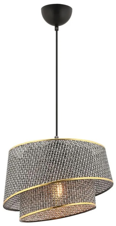 Lampada a sospensione su cavo BARETTE 1xE27/60W/230V grigio/oro