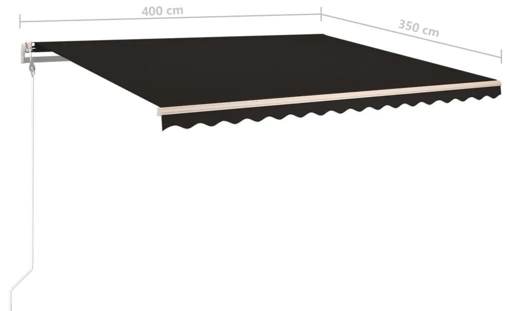 Tenda da Sole Retrattile Manuale con LED 4x3,5 m Antracite
