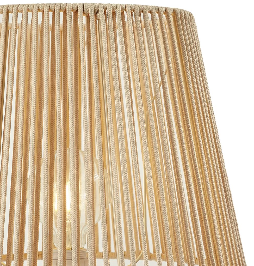 Lampada da terra per esterni bianca con paralume in corda beige IP44 - Virginia Jayla