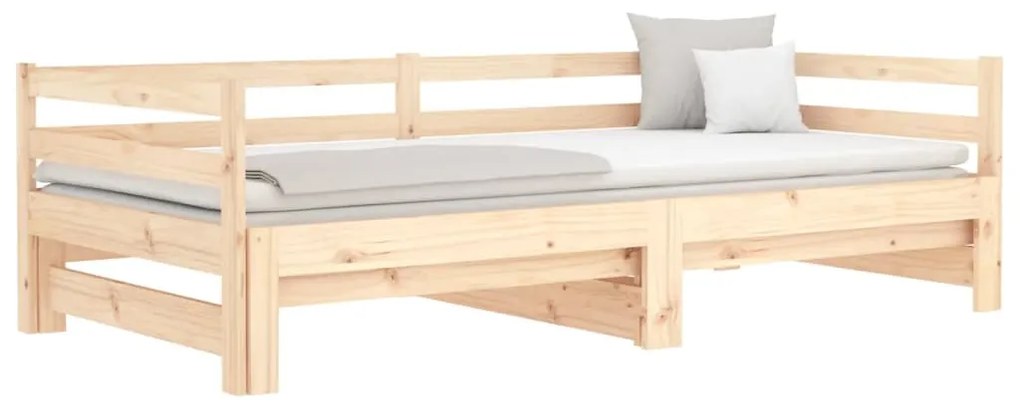 Dormeuse Estraibile 2x(90x190) cm Legno Massello di Pino