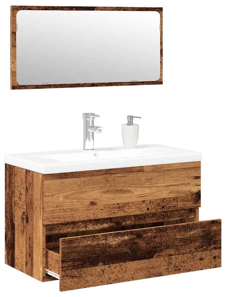 Set Mobili Da Bagno Legno Antico İn Legno Multistrato /