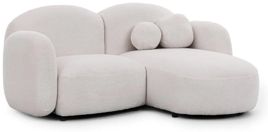 Divano angolare color crema (con penisola a destra/con chaise lounge) con rivestimento in bouclé Orbit – Ropez