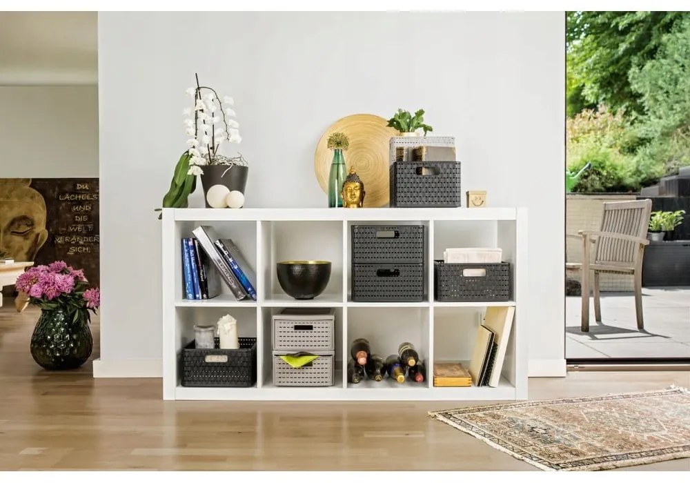 Cestino beige in plastica riciclata Country - Rotho