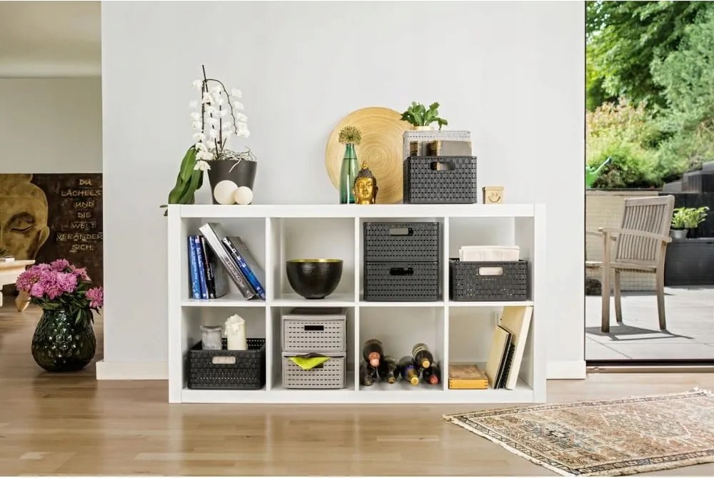 Cestino in plastica riciclata grigio scuro Country - Rotho