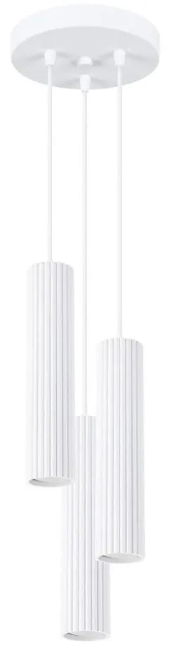 Sollux SL.1538 - Lampadario a sospensione con filo KARBON 3xGU10/10W/230V bianco