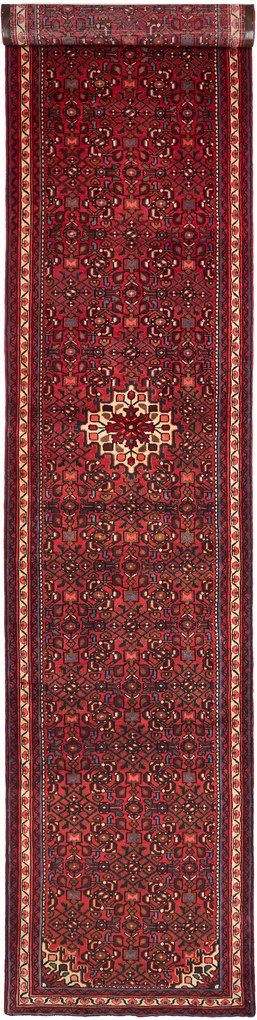 Hamedan Tappeto 100x500 Rosso (Iran) Annodato A Mano