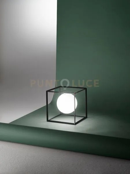 Lampada da tavolo in metallo nero cube  1 luce attacco g9