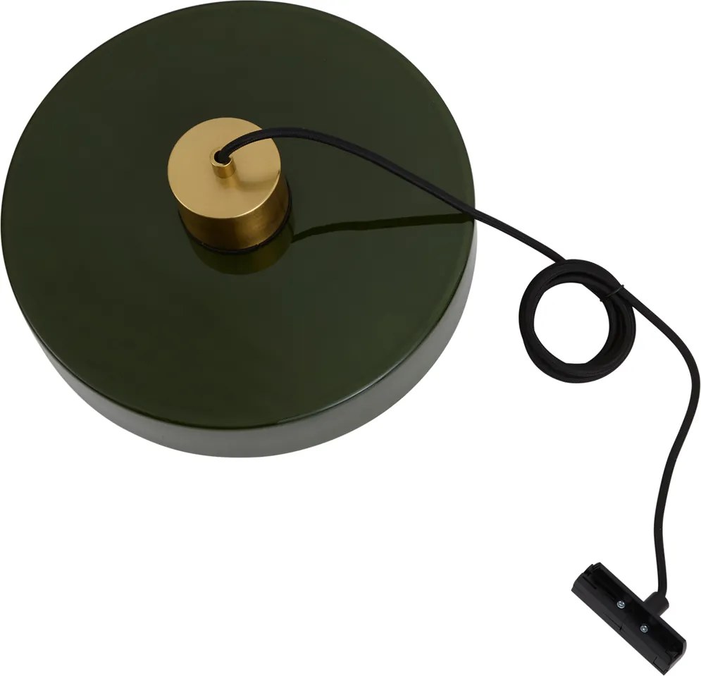 Lampada a sospensione retrò ottone con verde per sistema a binario monofase - Iconic Jina