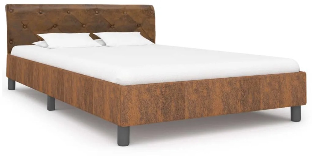 Giroletto marrone in similpelle scamosciata 140x200 cm