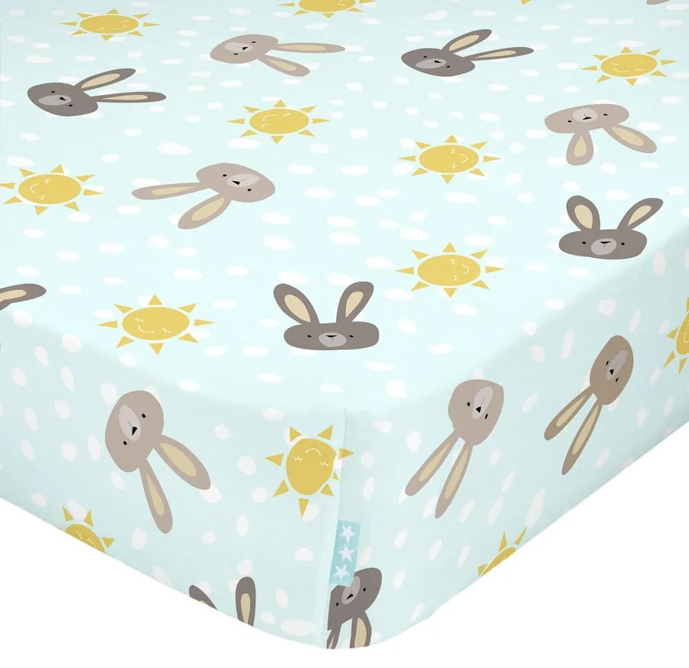 Lenzuolo di cotone per bambini, 70 x 140 cm Rabbit Family - Moshi Moshi