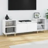 Mobile Porta TV Bianco 160x35x55 cm in Legno Multistrato cod 12278