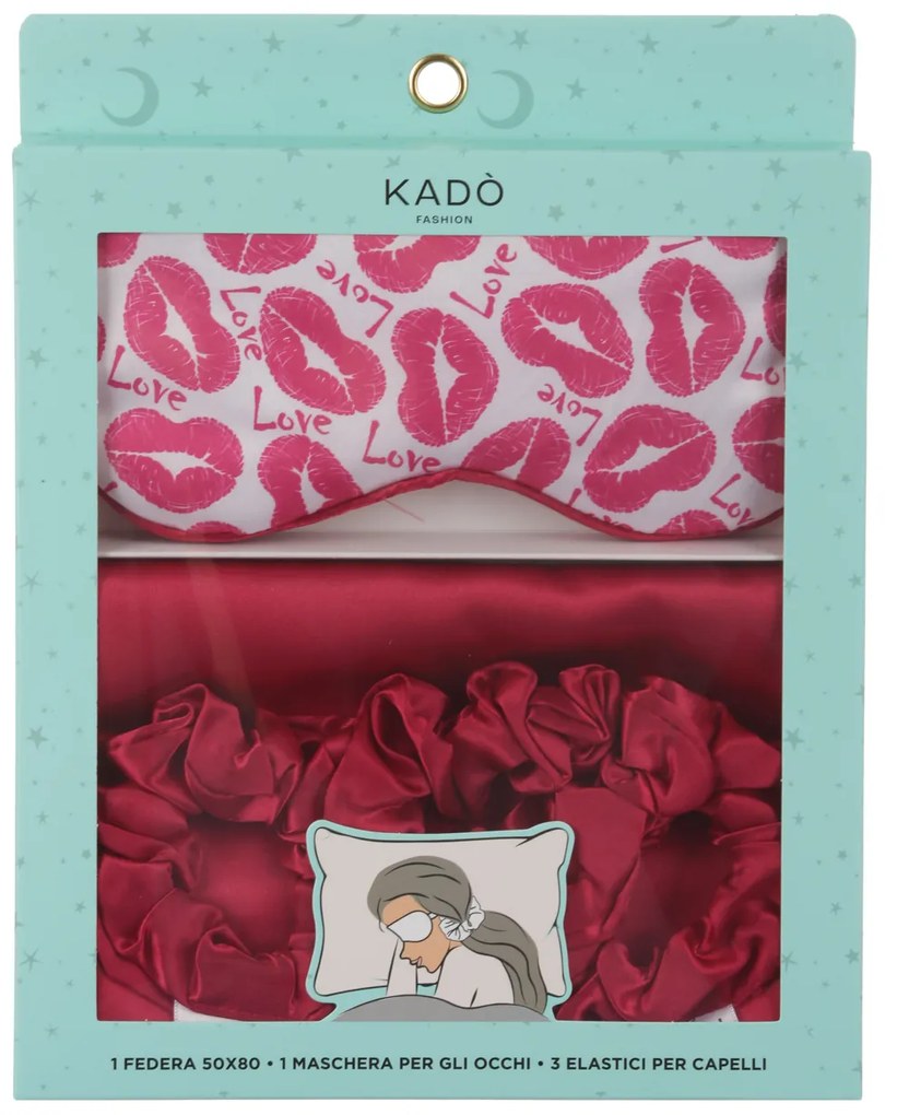Set beauty notte in raso fucsia