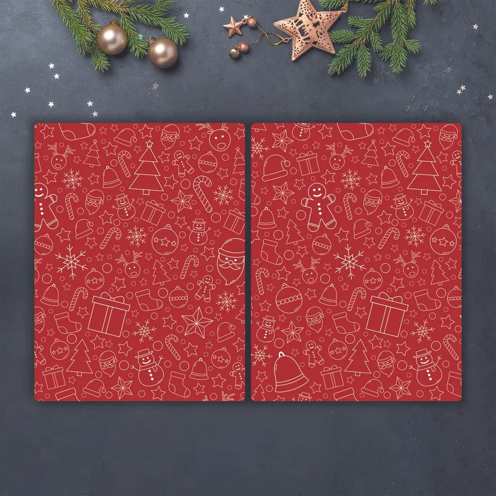 Tagliere in vetro Ornamenti di Natale Decorazione invernale 60x52 cm