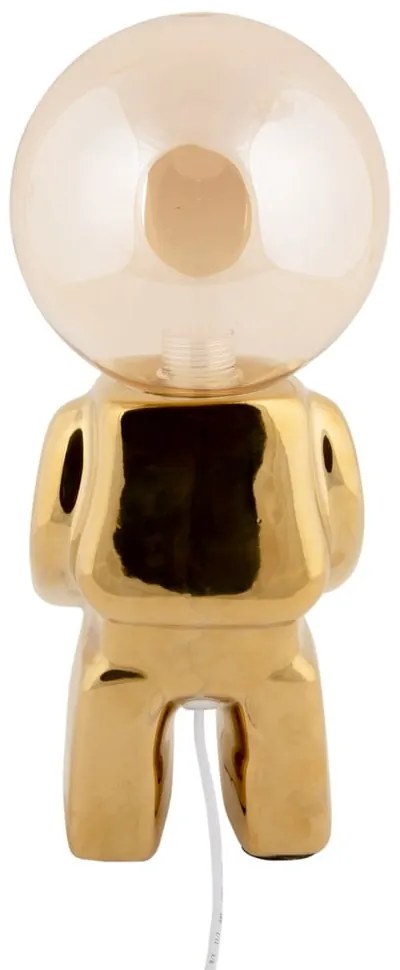 Lampada da tavolo a LED dimmerabile in oro con paralume in vetro (altezza 27 cm) Ross - Leitmotiv