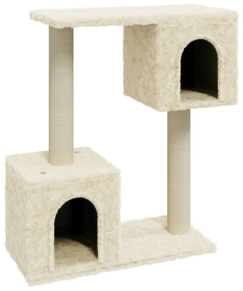 Albero per gatti con tiragraffi in sisal crema 60 cm