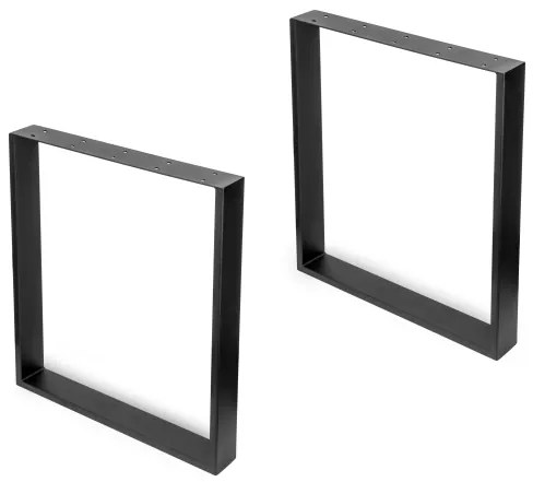Gambe da tavolo Square rettangolari 72x60 cm in acciaio verniciato nero