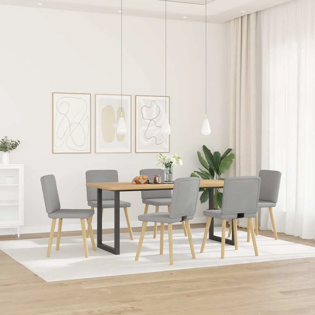 Sedie Da Pranzo 6 Pz Grigio Nuvola İn Tessuto /