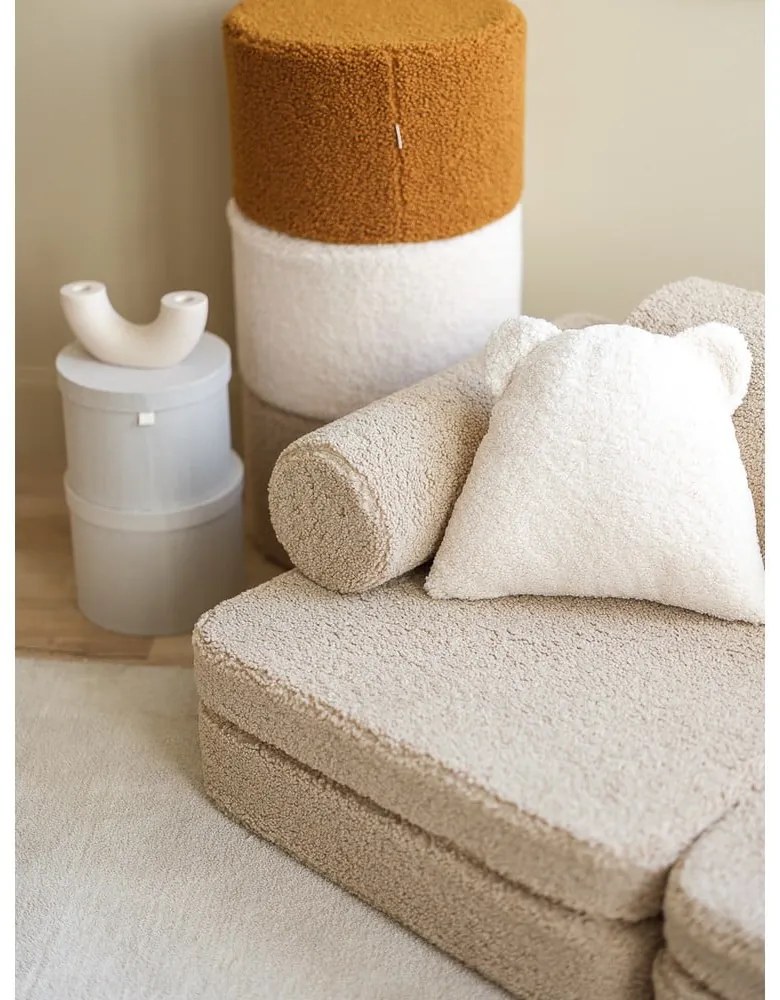 Divano per bambini marrone chiaro con rivestimento in bouclé 132 cm Settee – Wigiwama