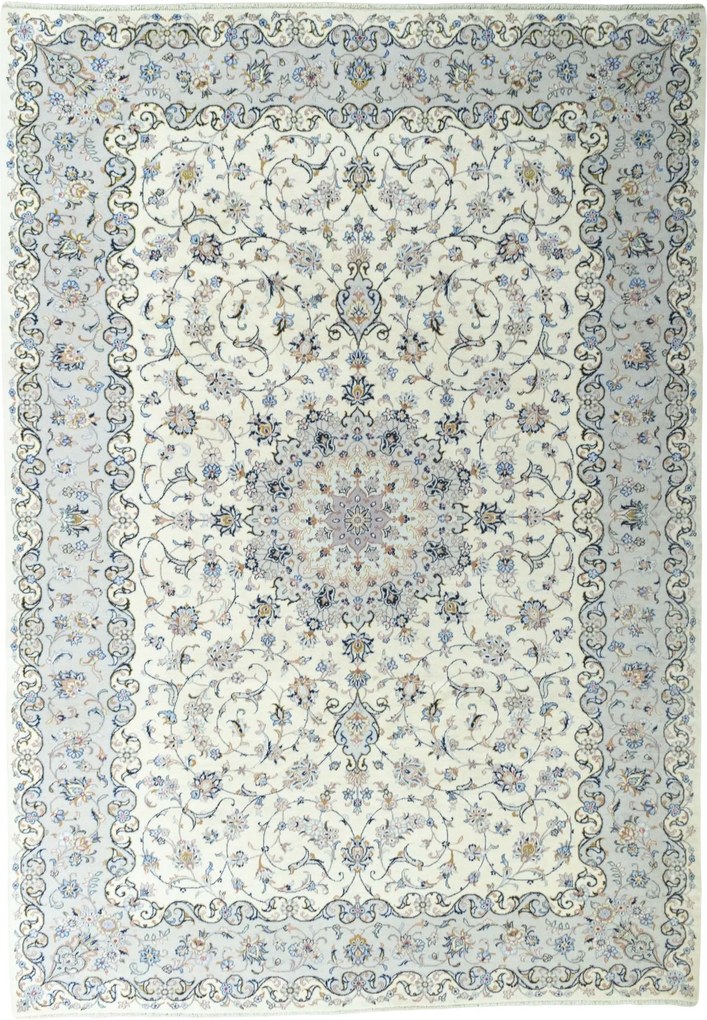 Kashan Tappeto 250x350 Beige (Iran) Annodato A Mano