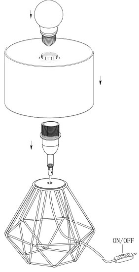Eglo 95789- Lampada da tavolo CARLTON 2 1xE14/60W/230V