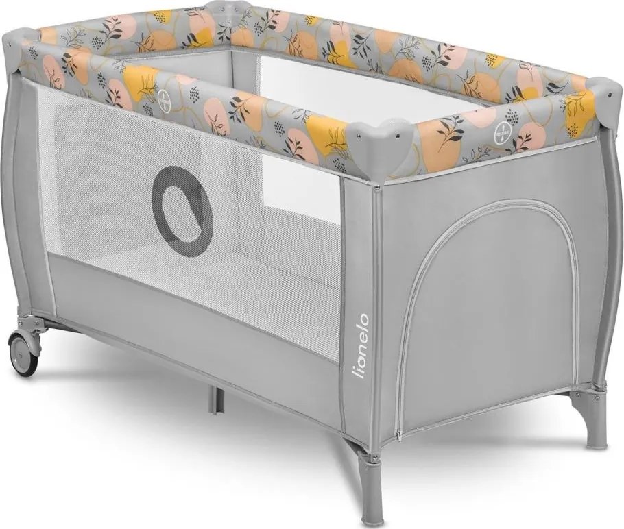 Lionelo - Lettino da viaggio STEFI PLUS Rosa e Giallo
