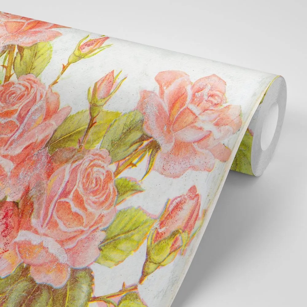 Carta da parati autoadesiva – Bouquet vintage di rose