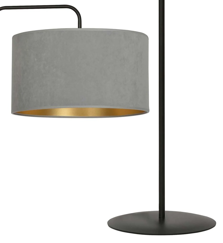 Piantana Contemporaneo Ganesha Acciaio Nero Grigio 1 Luce E27 Ip20