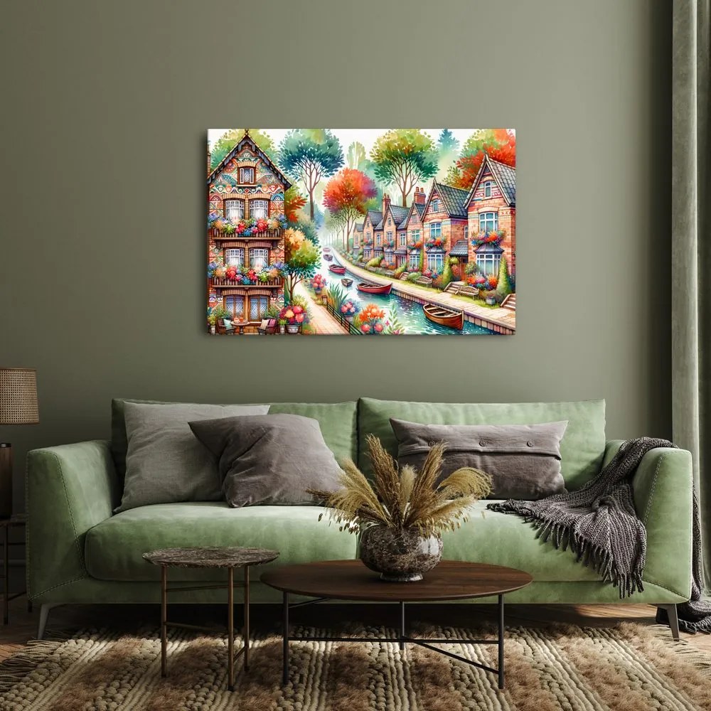 Quadro su tela – Cittadina primaverile