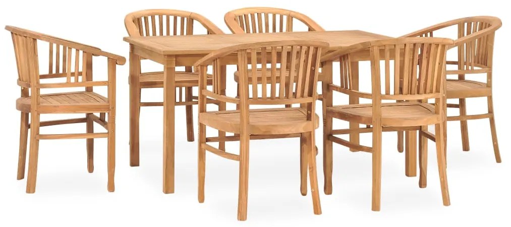 Set da pranzo da giardino 7 pz in legno massello di teak