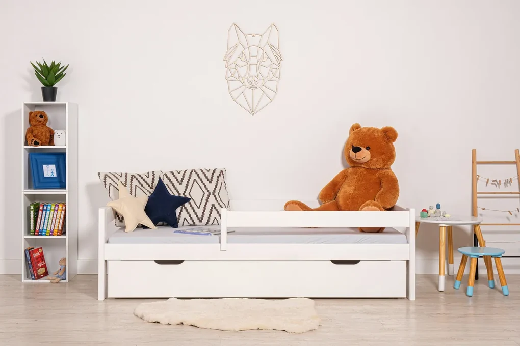 Letto per bambini Paul con barriera - bianco - letto senza spazio di  archiviazione 140x70 cm
