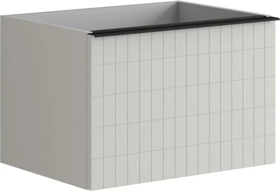 Mobile da bagno sospeso sotto lavabo L 60 x H 40 x P 45.5 cm grigio, 2 cassetti Pixel grid