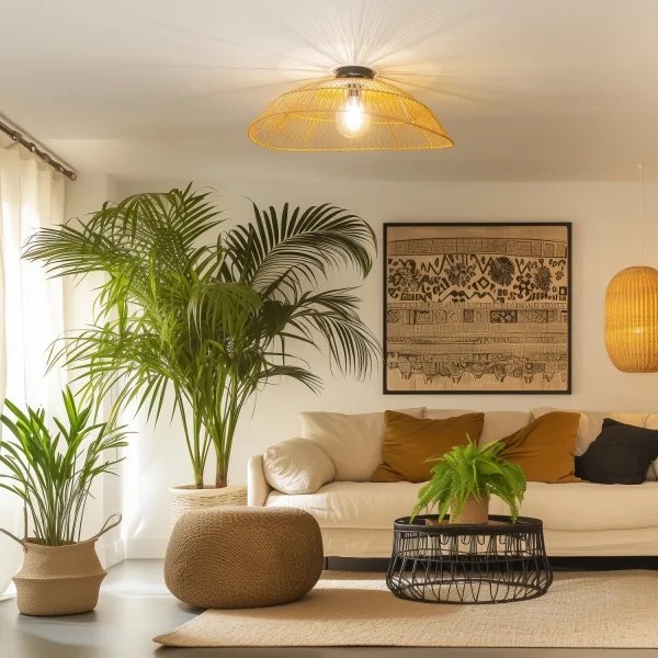 Brilagi - Plafoniera LED CERIA BOHO 1xE27/40W/230V Ø 70 cm marrone