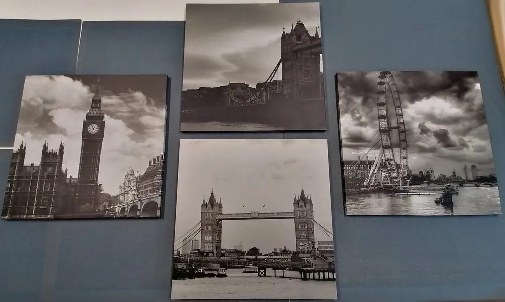 Set di quadri – Londra misteriosa in bianco e nero
