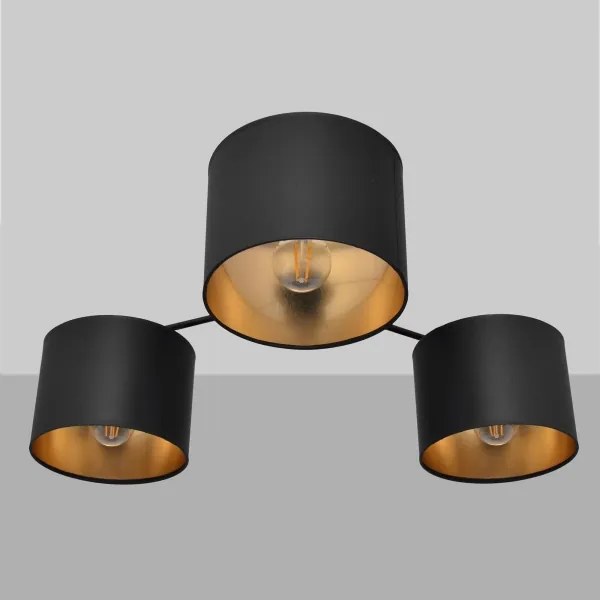 Lampadario a plafone ALBA 3xE27/15W/230V nero/dorato