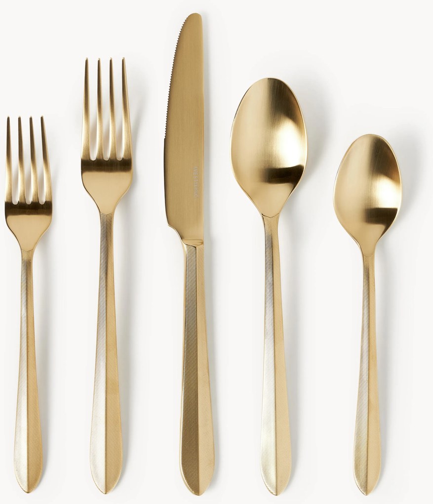 Set di posate in acciaio inox spazzolato Thibaud, varie misure