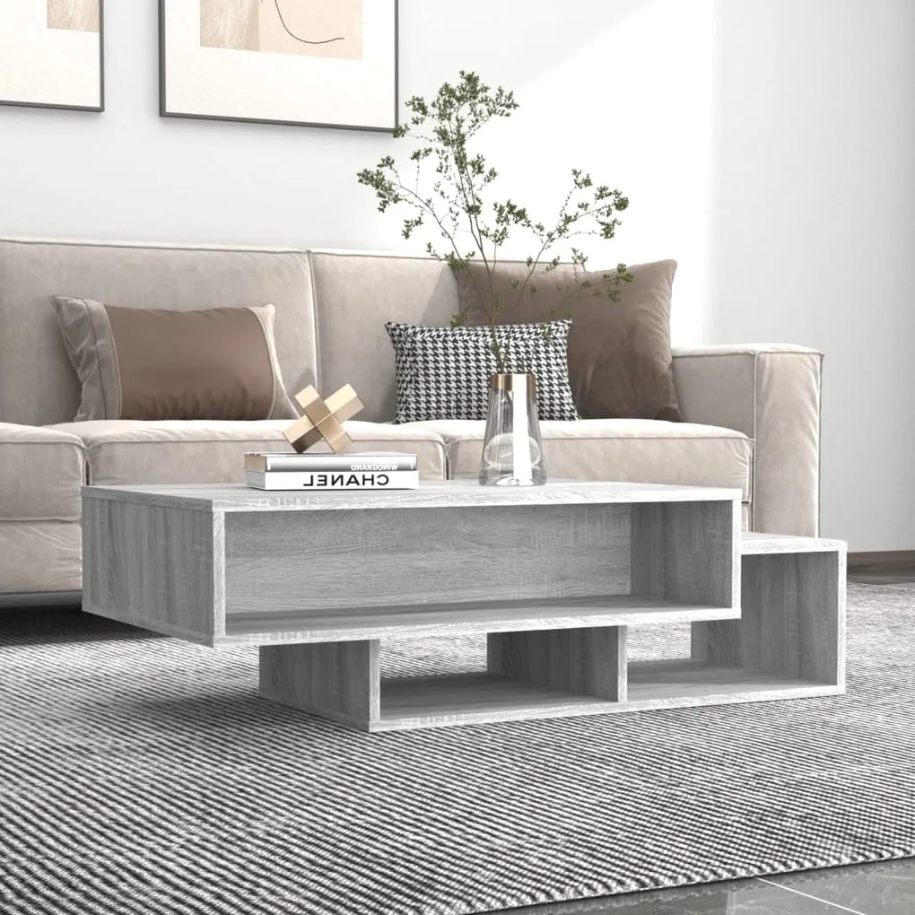 Tavolino da salotto grigio sonoma 105x55x32cm legno multistrato